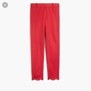 J crew factory scalloped Winnie pant- red size 4